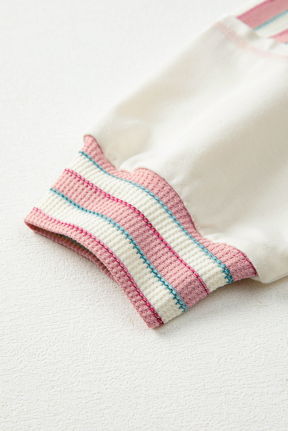 Women's Stripe Patchwork Long Sleeve Henley Top