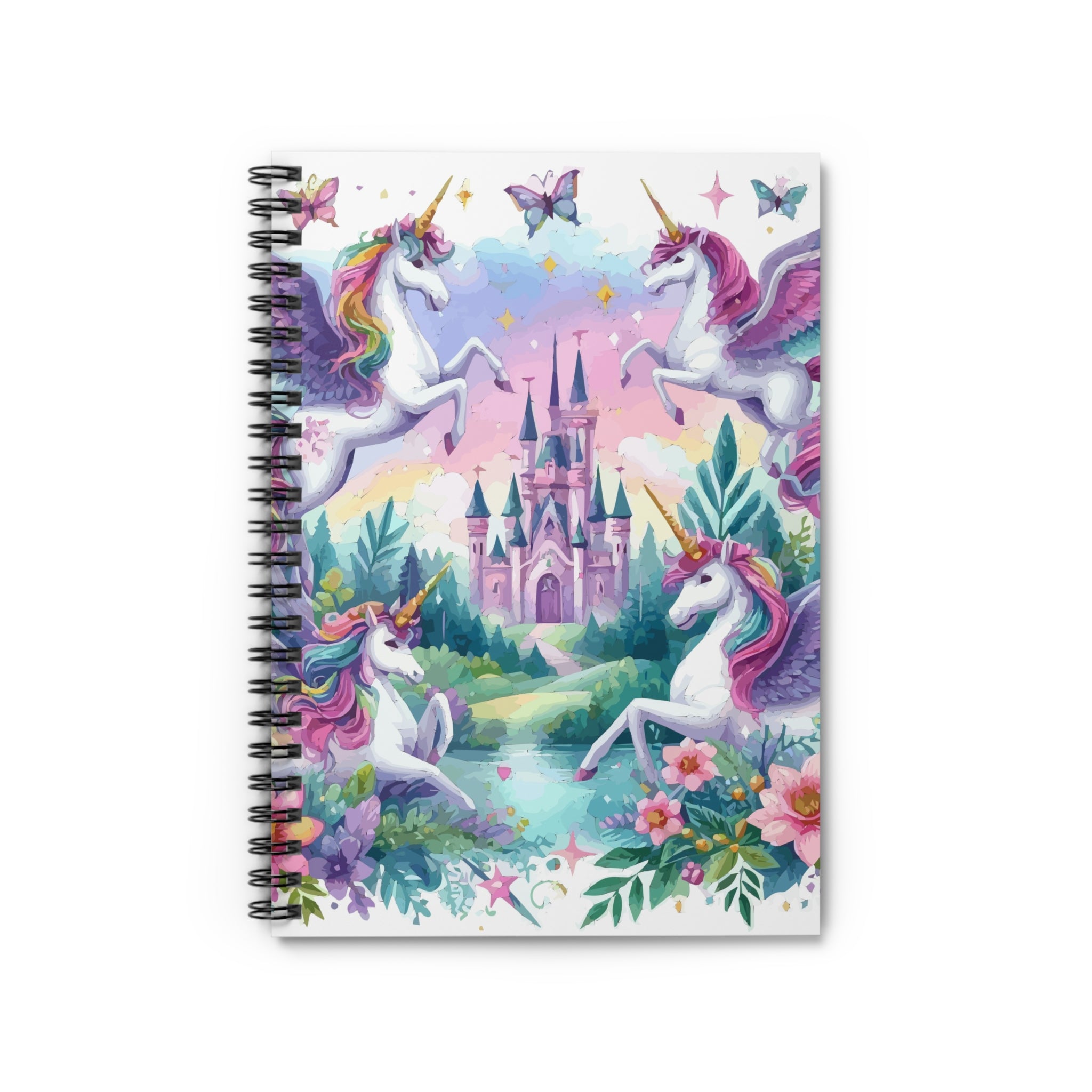 Flying Unicorns Spiral Notebook with Ruled Lines