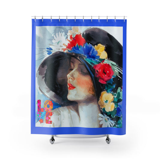 Fashionable Lady Floral Elegance Shower Curtain - Vibrant Floral Design for a Chic Bathroom