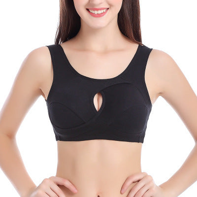 Women's Plus Size Cotton Crossover Wireless Sports Bra Underwear With Removable Padding