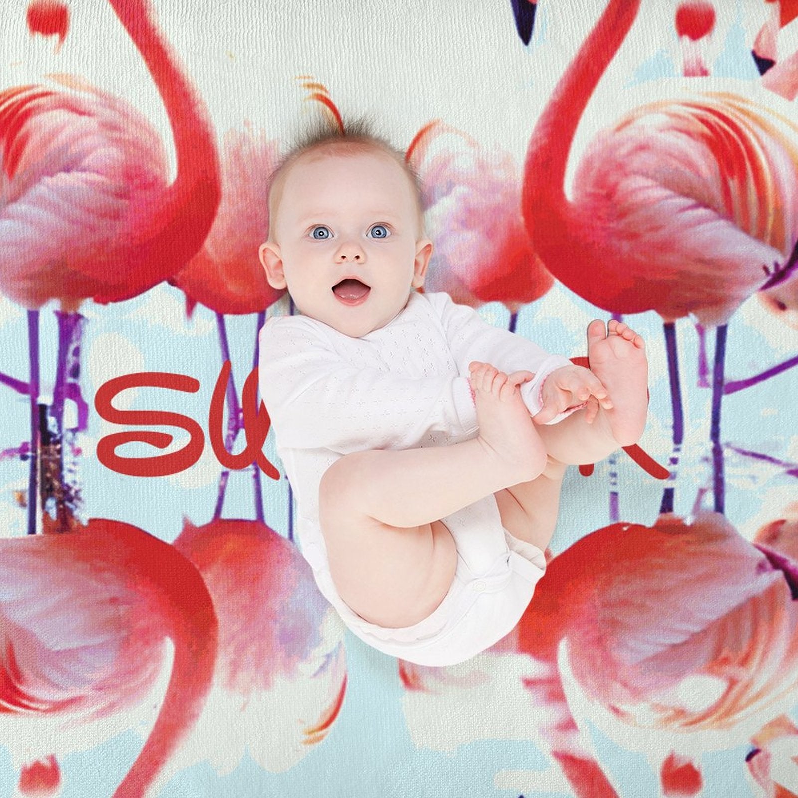 Pink Flamingos Summer Design Sherpa Fleece Throw Blanket - 50