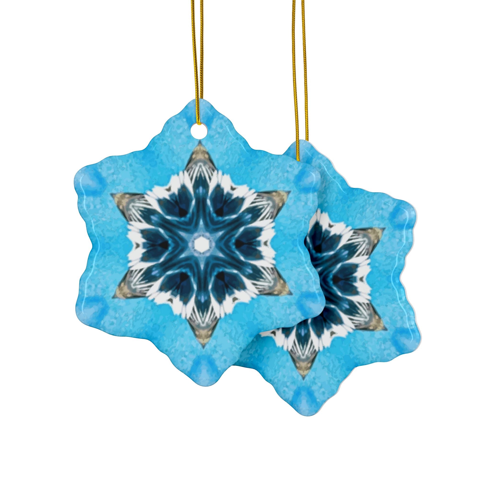 Blue Diamond Ceramic Ornaments 2-Sided Print (1pc, 3pcs, 5pcs, or 10pcs)