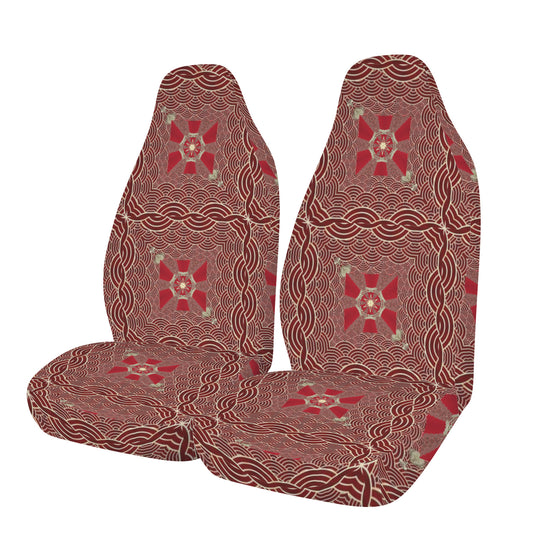 Maroon with Gold Chains Car Seat Covers (Set of 2) | Ships from USA