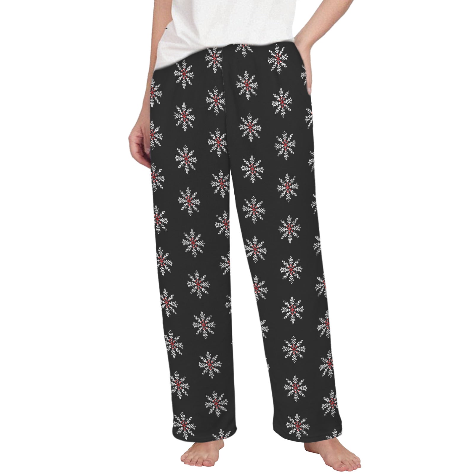 Snowflakes and Mistletoe Women's Flannel Pajama Pants (Made in USA)