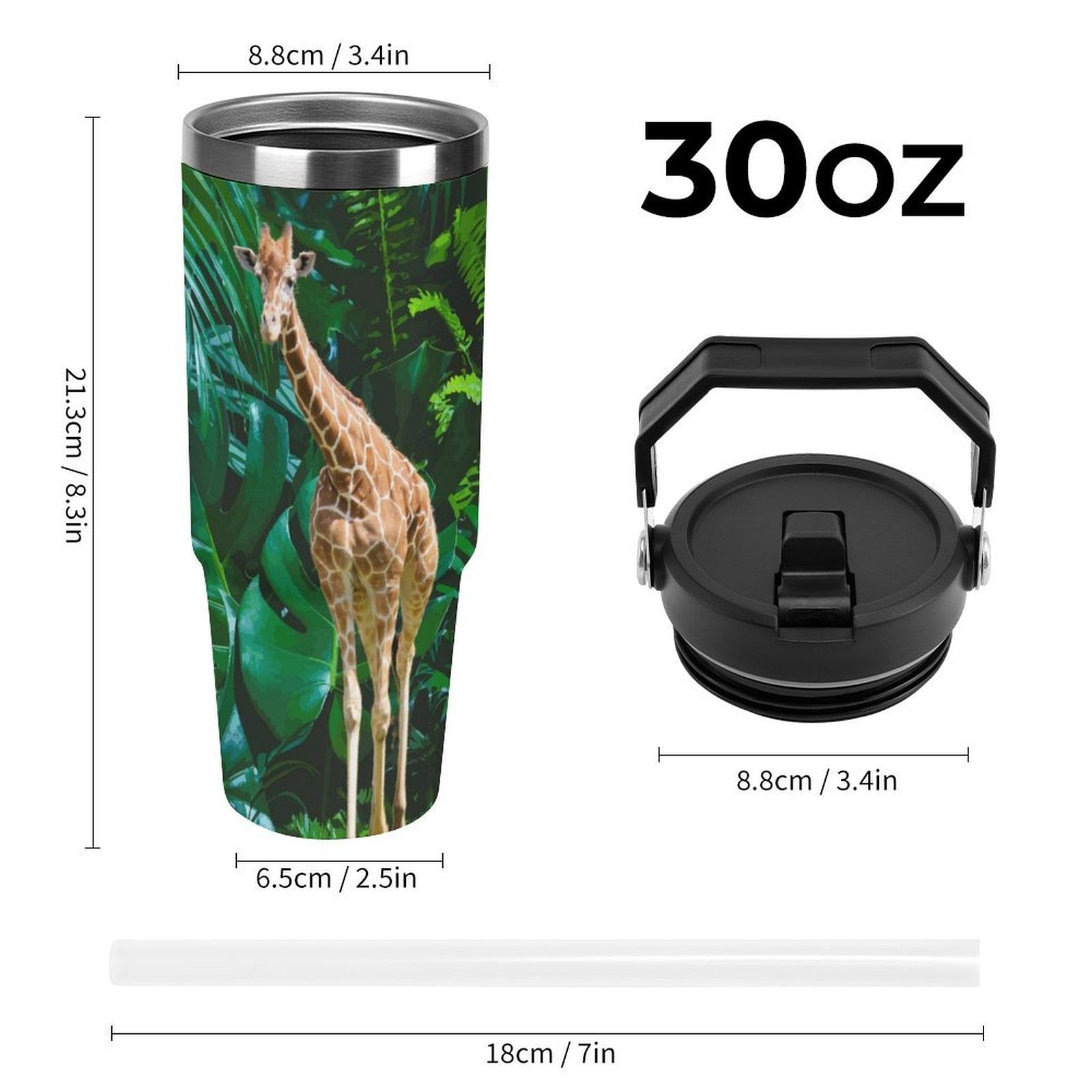 Tall Giraffe 30 oz Water Bottle