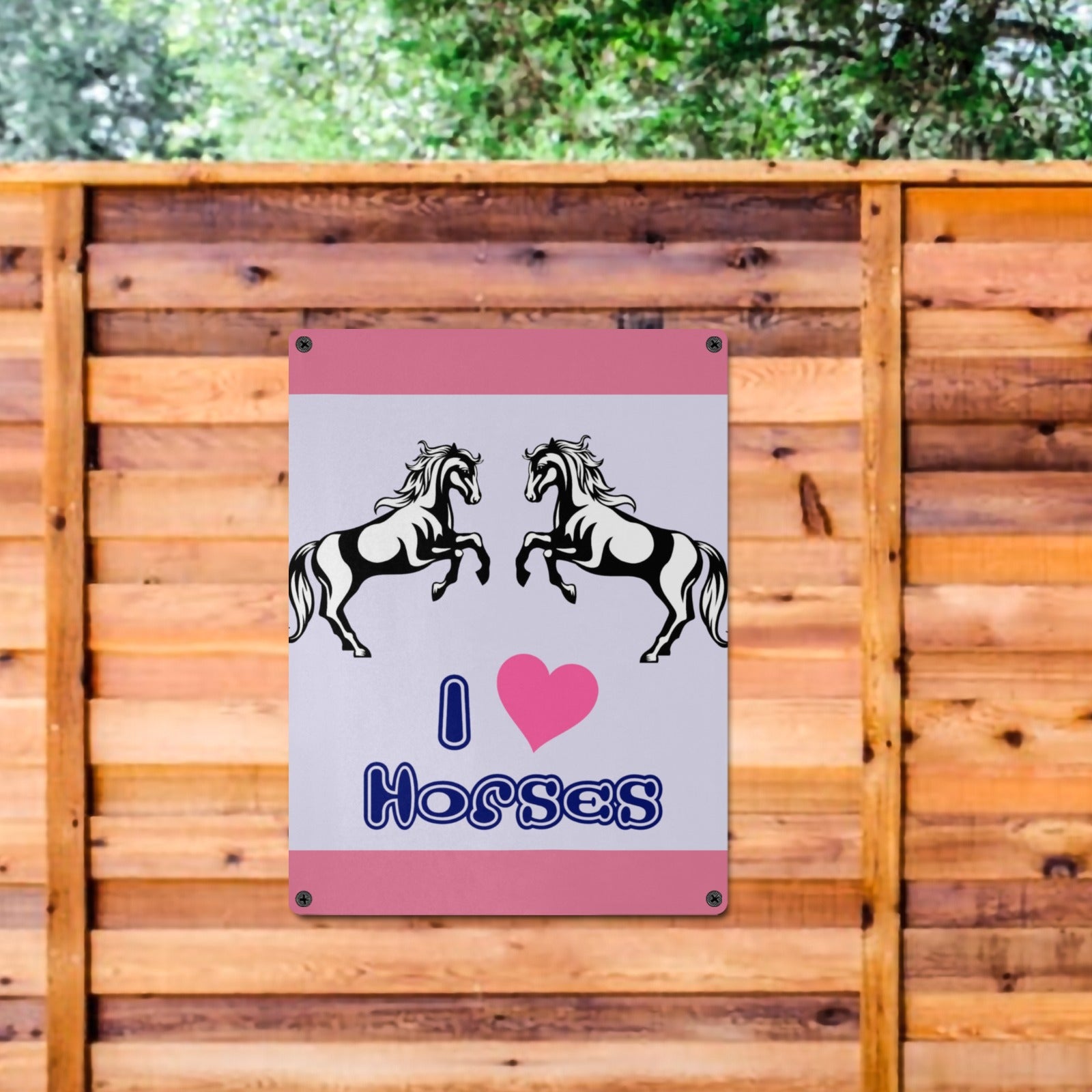I heart Horses Metal Tin Sign 12