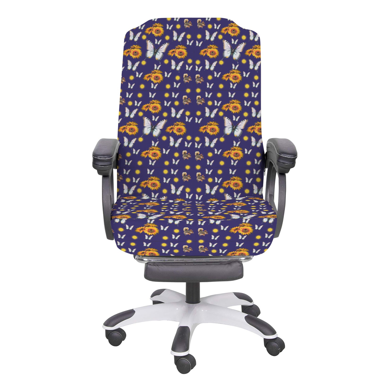 Butterflies and Sunflowers Office Chair Cover (Made in USA)