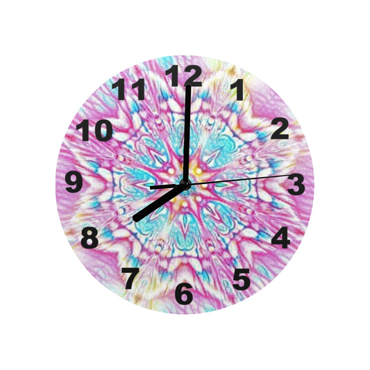 Pink Star Design Wall Clock (Made in USA)