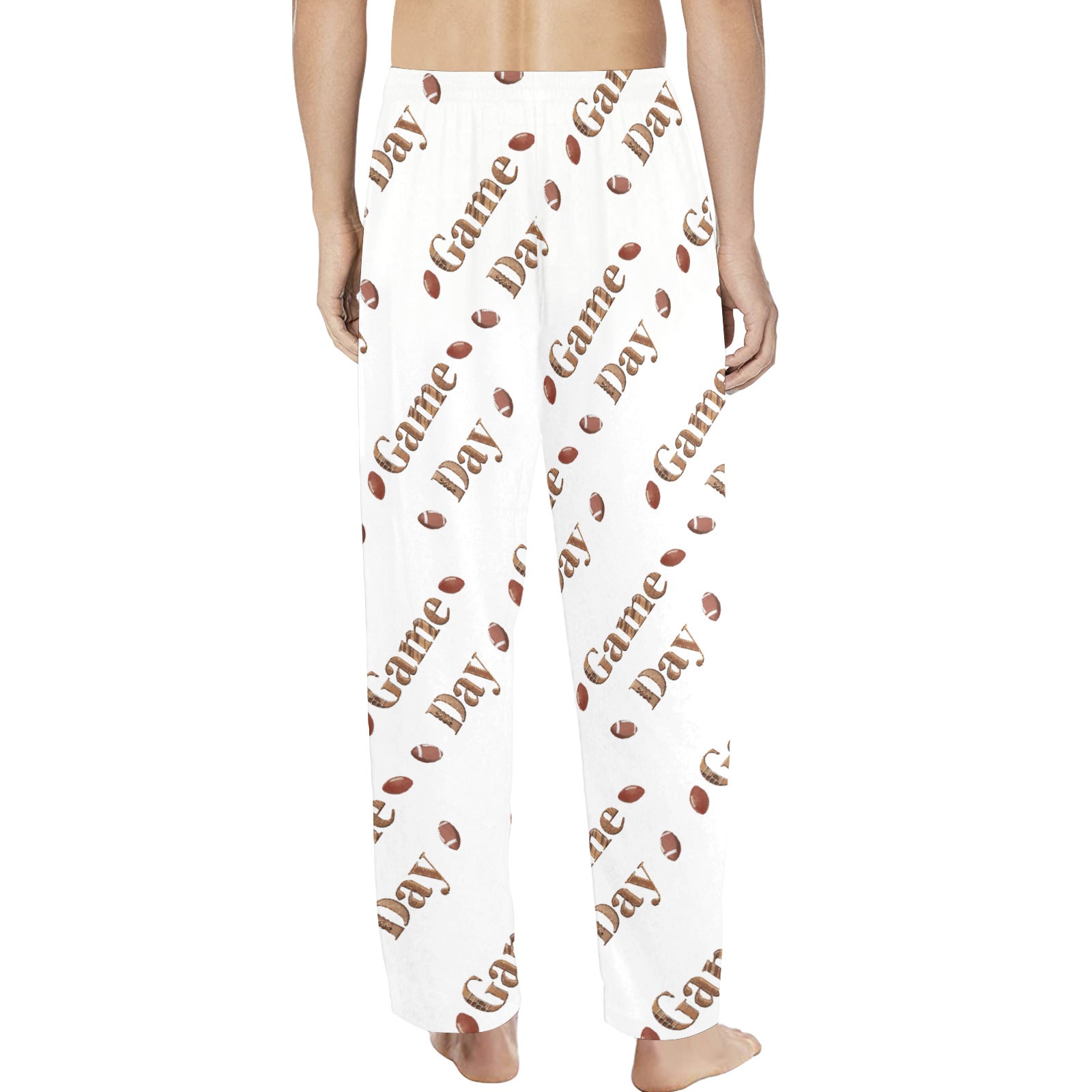 Game Day with Footballs Men's Pajama Pants (Made in USA)
