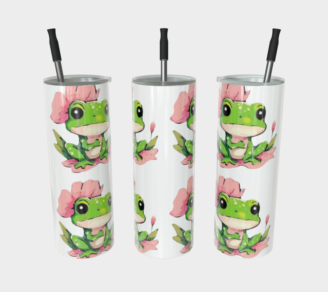 Green Frog on Lily Pad 20 oz Stainless Steel Tumbler