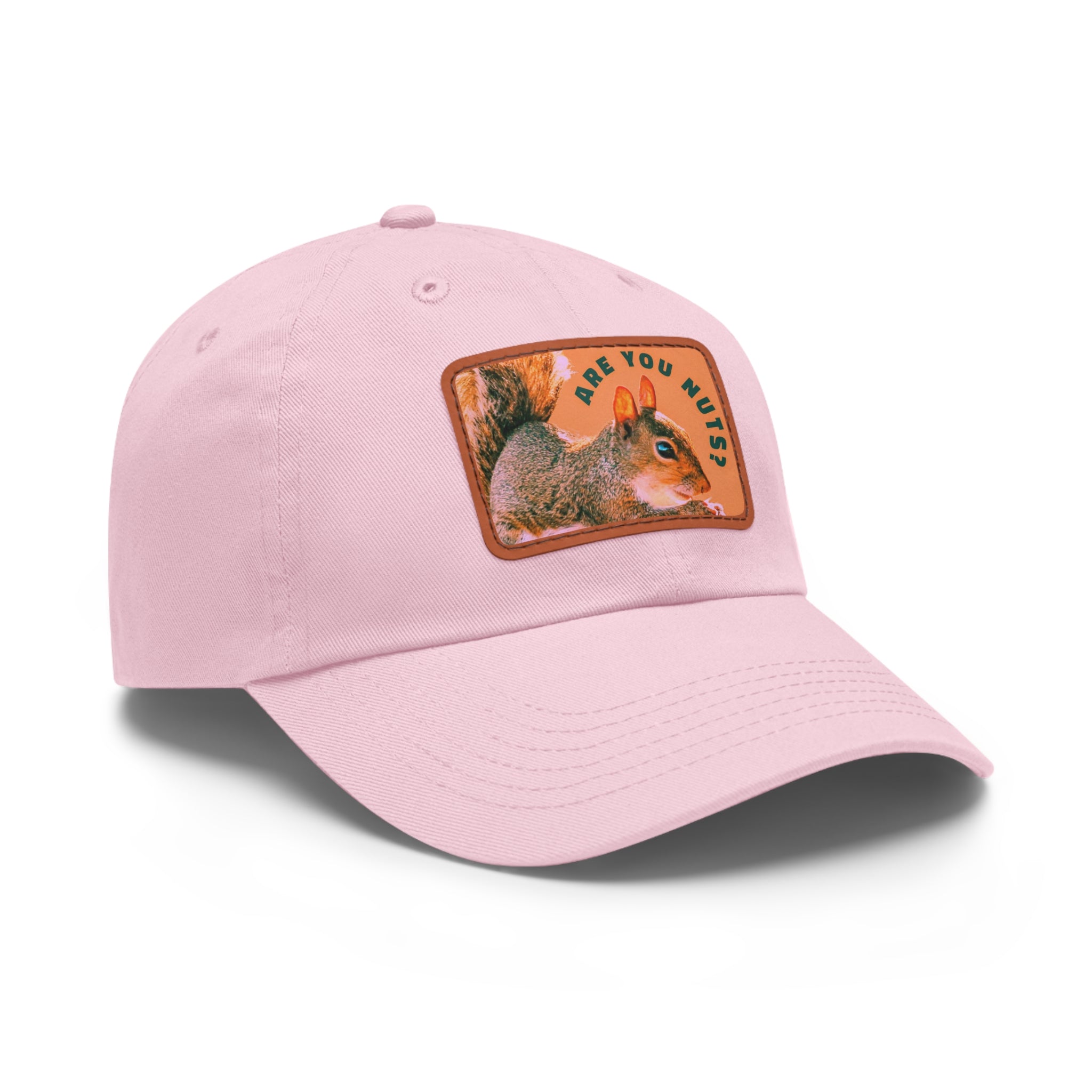 Are You Nuts? Squirrel Hat with Rectangular Leather Patch
