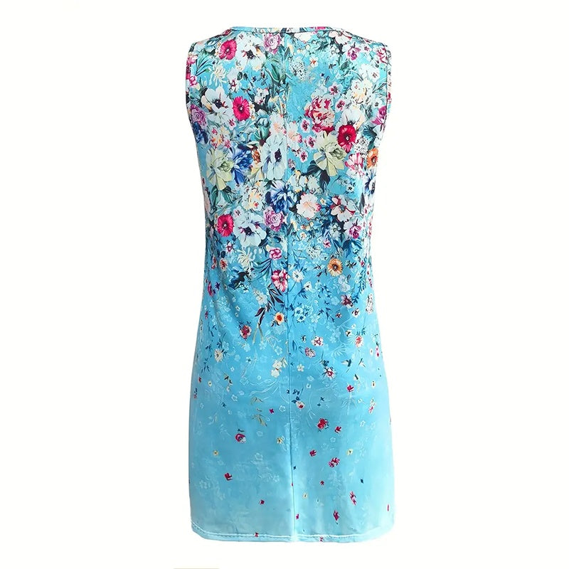 Women's Summer Sleeveless Boho Floral Print Tank Sundress