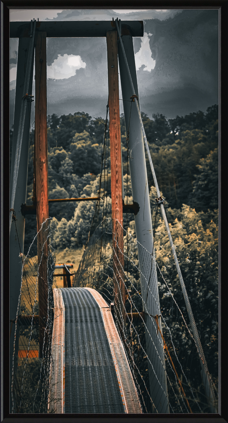 Appalachian Swinging Bridge with Spooky Vibes