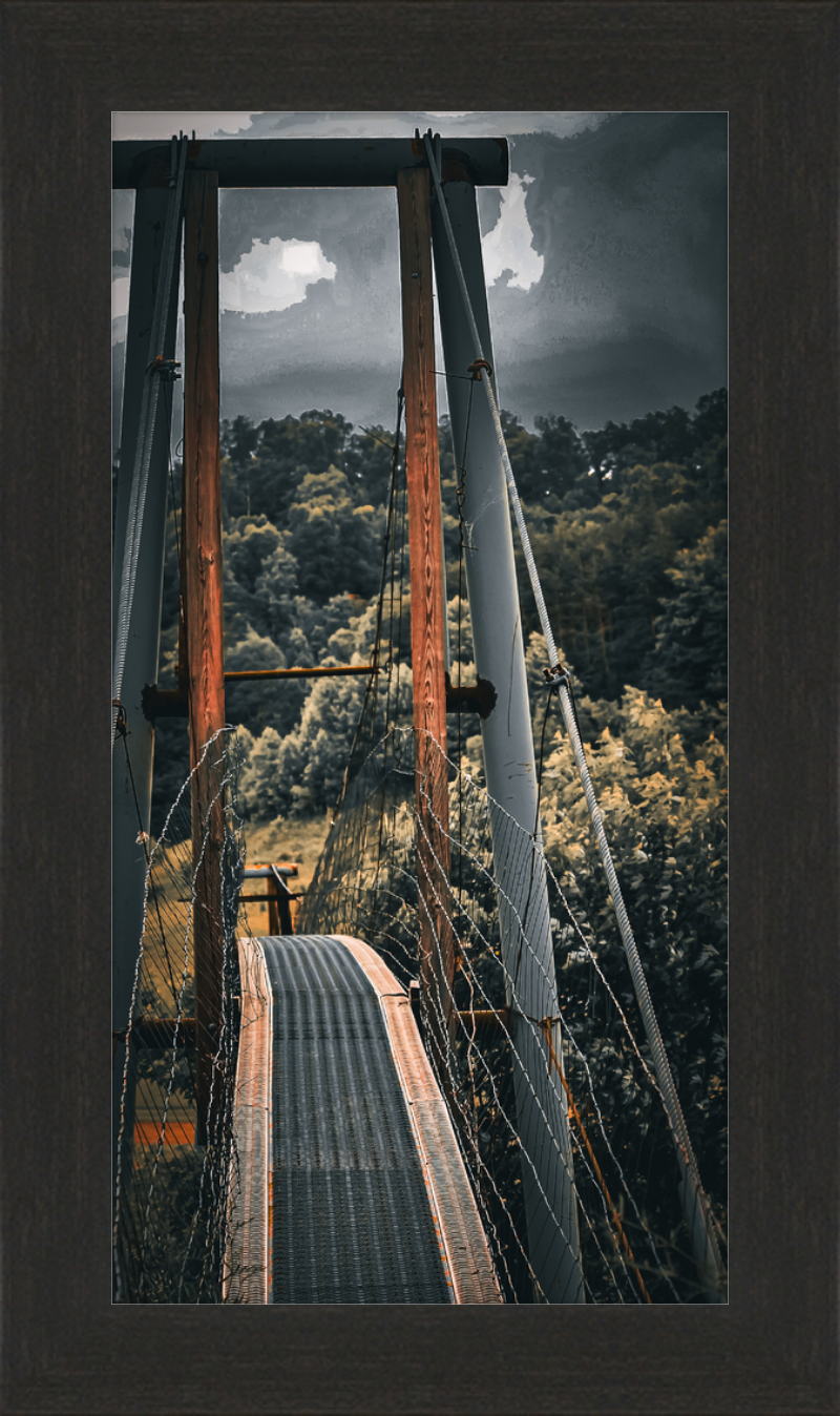 Appalachian Swinging Bridge with Spooky Vibes