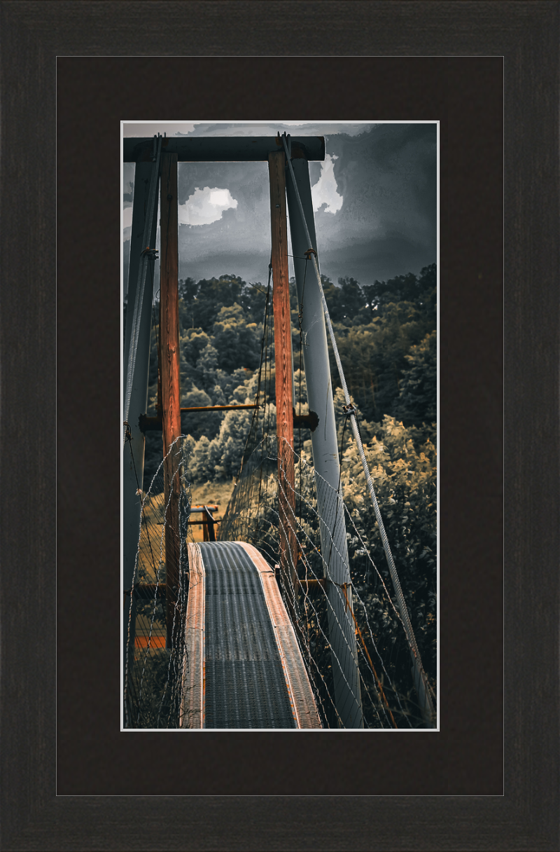 Appalachian Swinging Bridge with Spooky Vibes