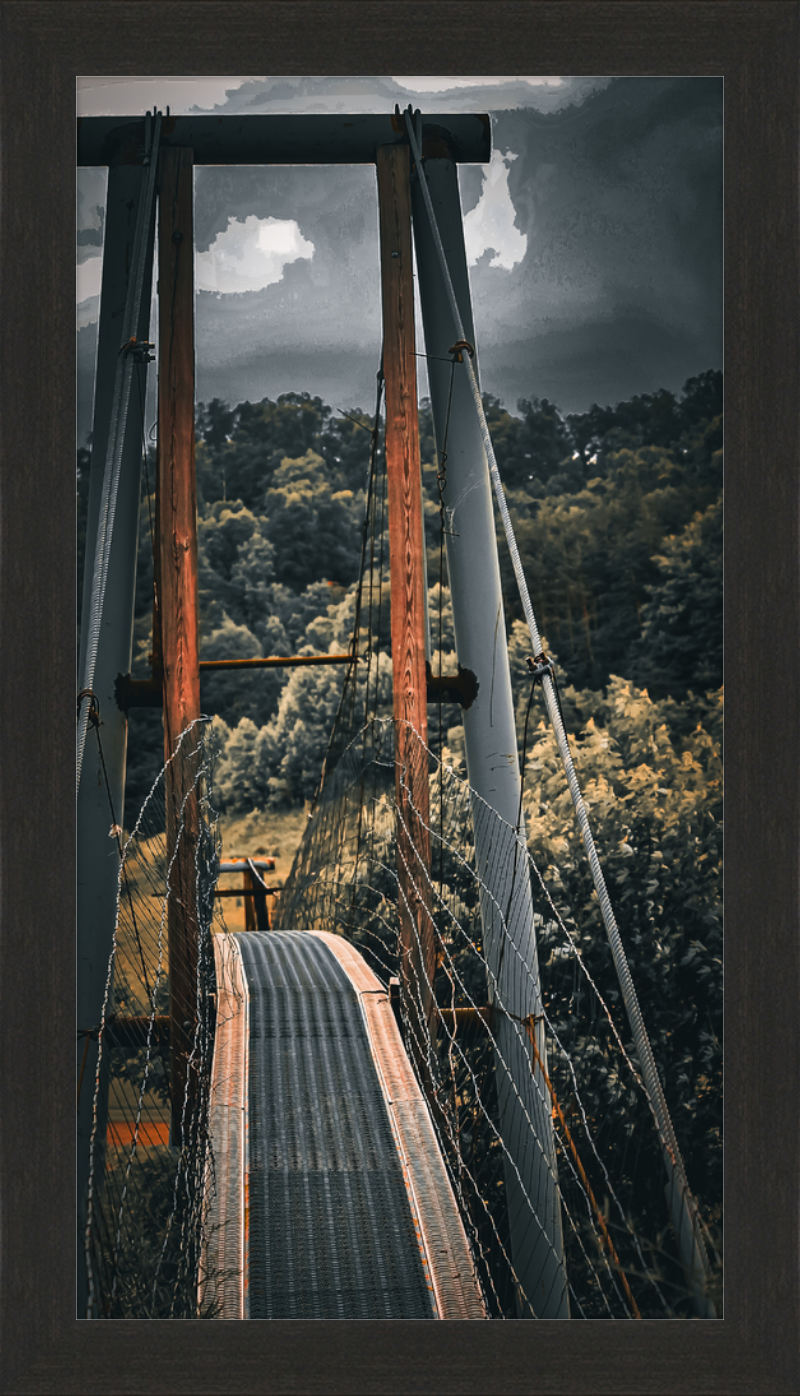 Appalachian Swinging Bridge with Spooky Vibes