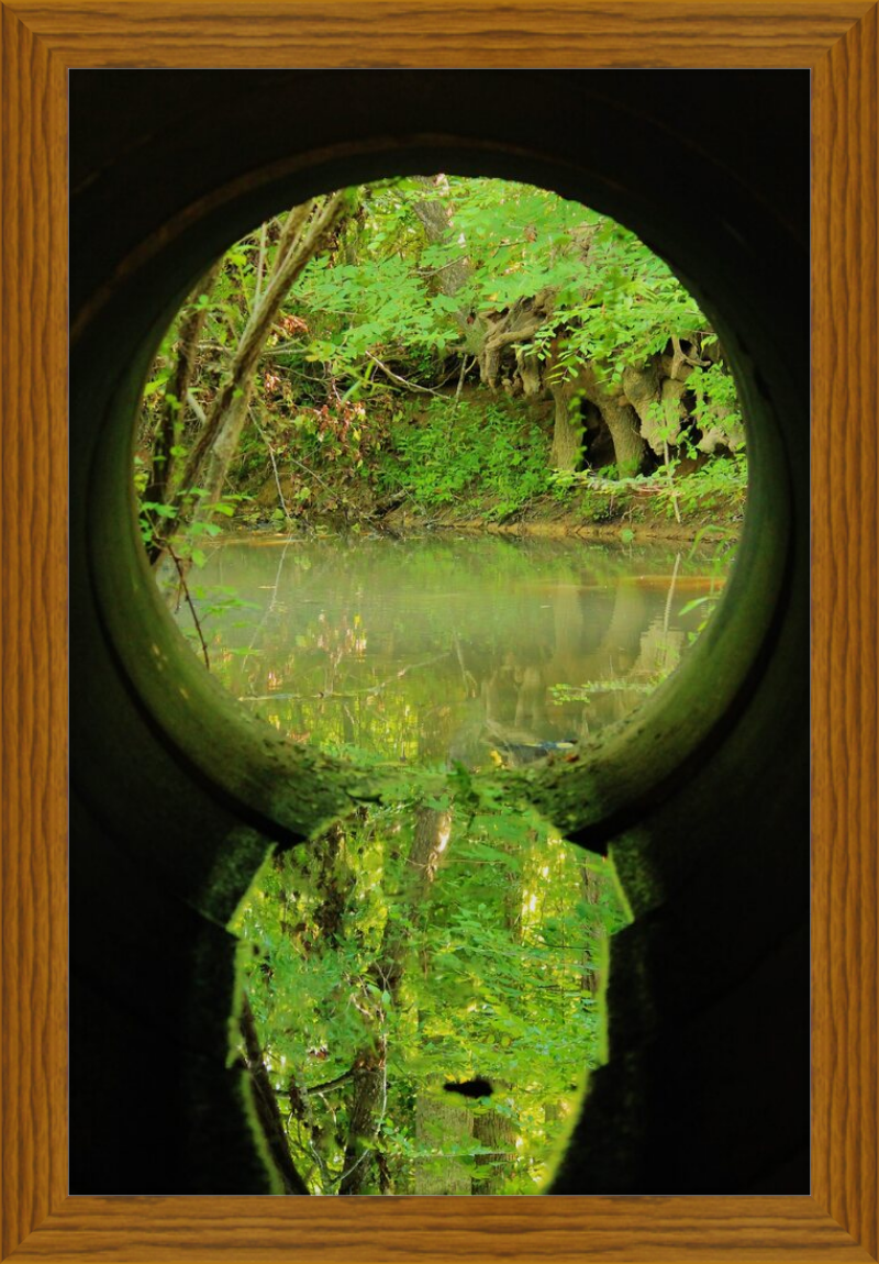 Vista de ojo de cerradura a un lugar mágico Lámina enmarcada