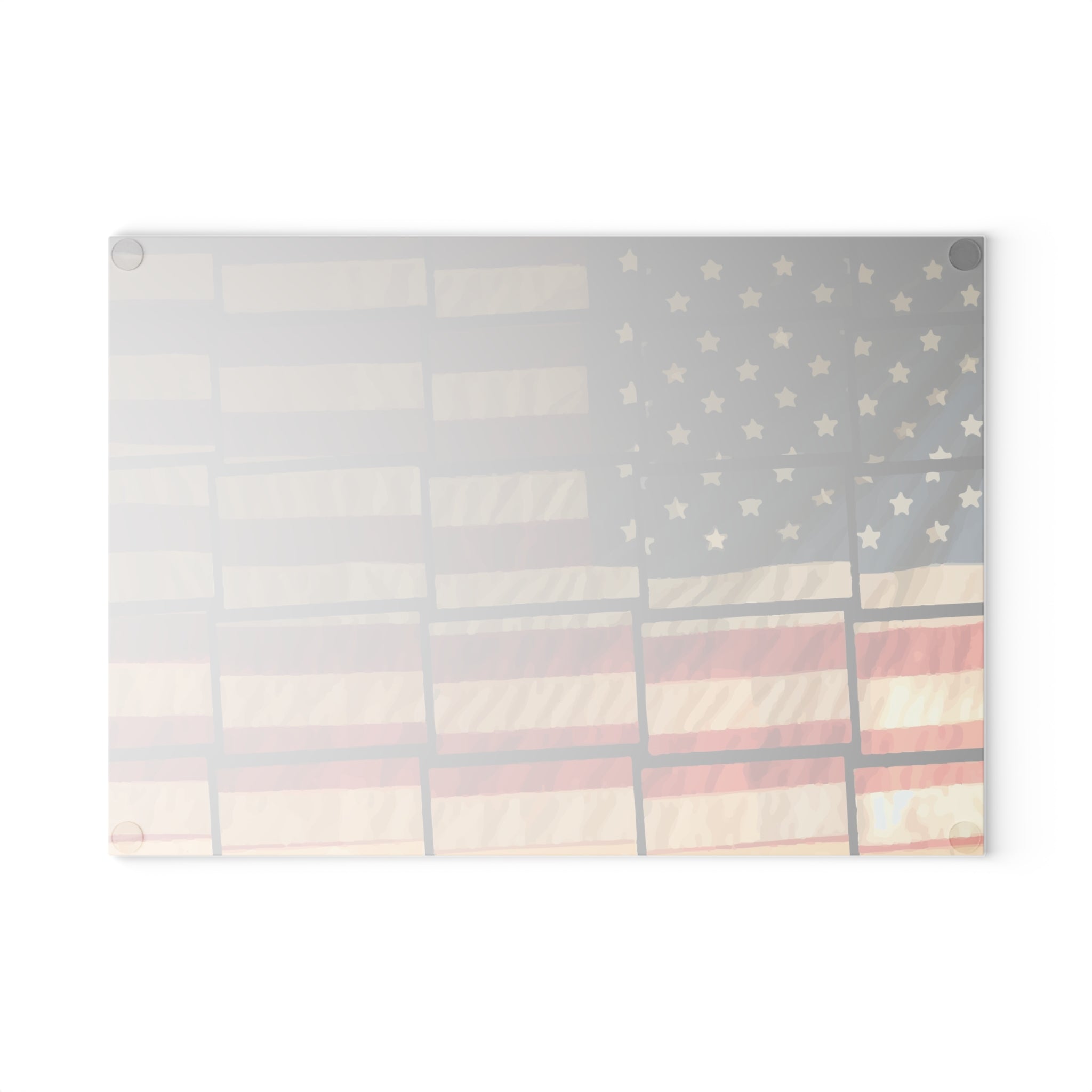 US American Flag in Blocks Glass Cutting Board