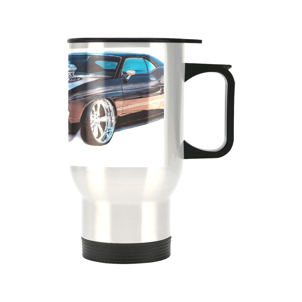 Black Muscle Car Travel Mug - 14 oz (Made in USA)