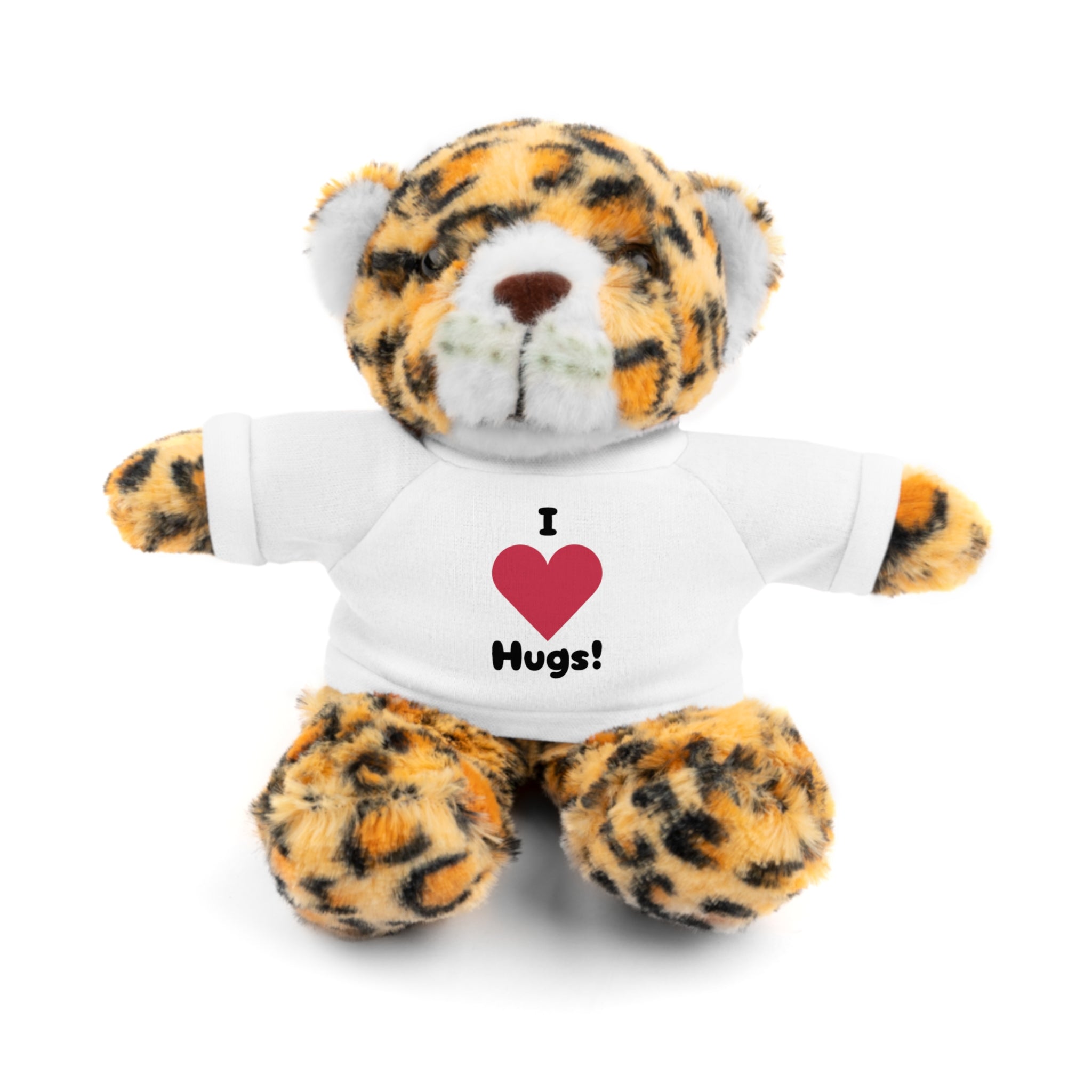 Stuffed Animal with T-shirt saying I heart Hugs