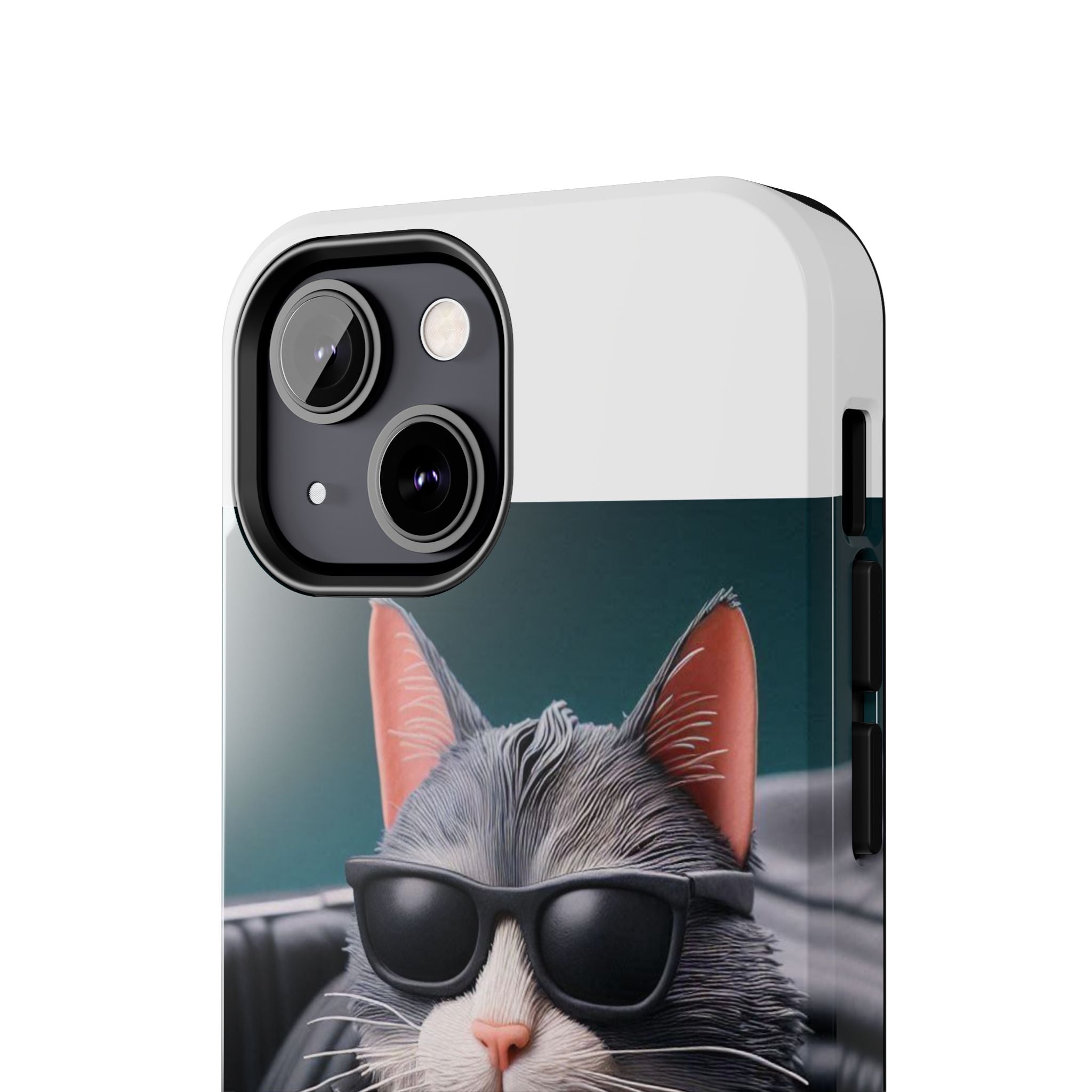 Cool Cat in Leather Jacket Driving Car Mobile Phone Case