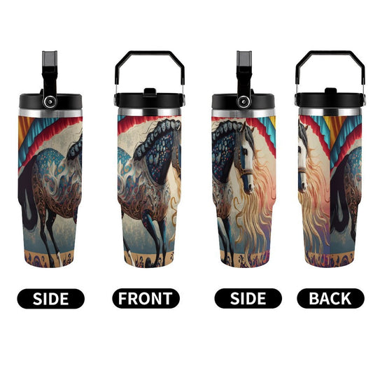 Bejeweled Horse 30 oz Stainless Steel Water Bottle