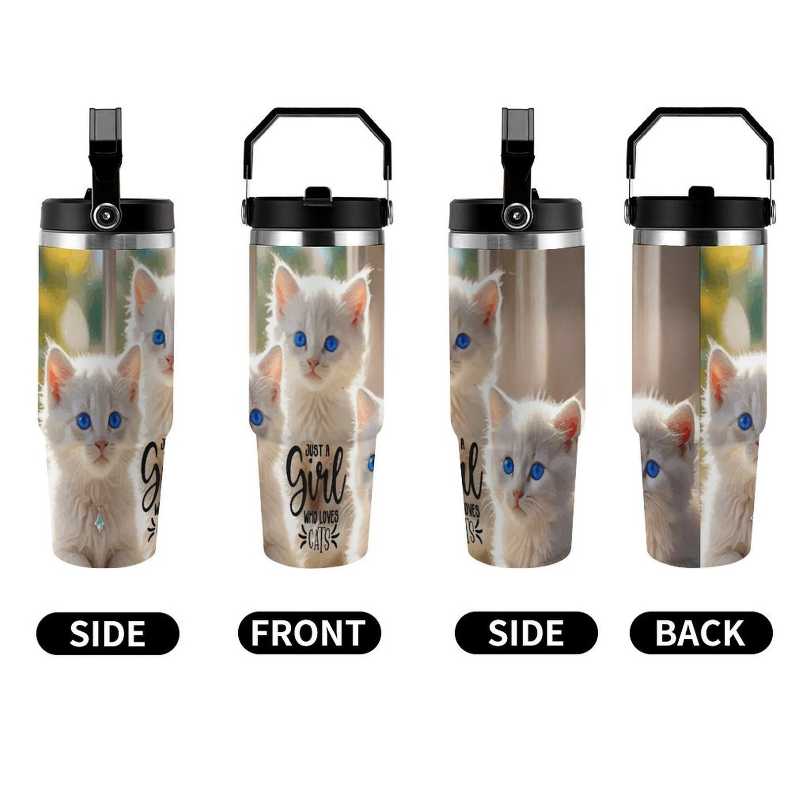 Just a Girl Who Loves Cats 30 oz Water Bottle