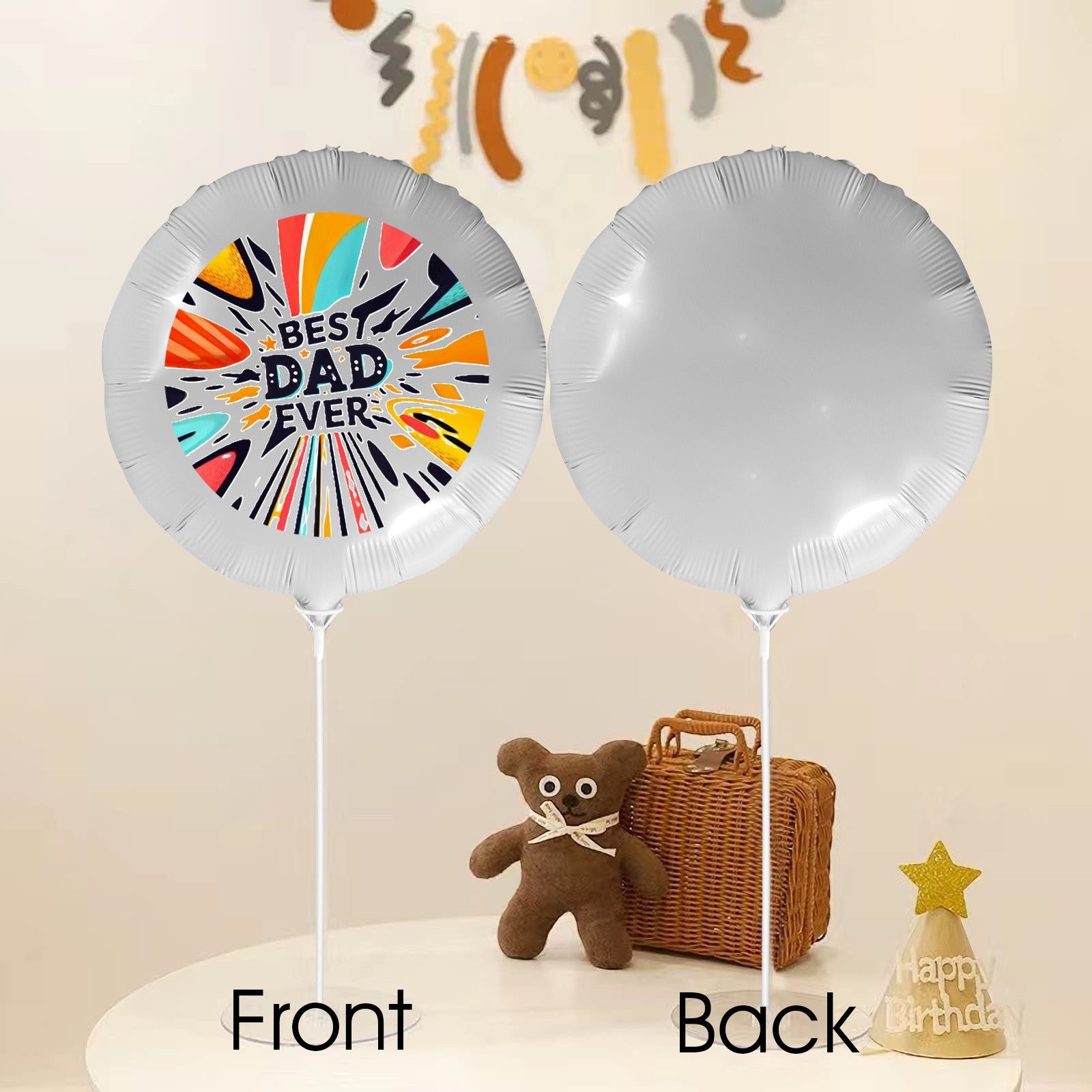 Best Dad Ever 18-inch Custom Aluminum Foil Balloons - Pack of 5 (Made in USA)