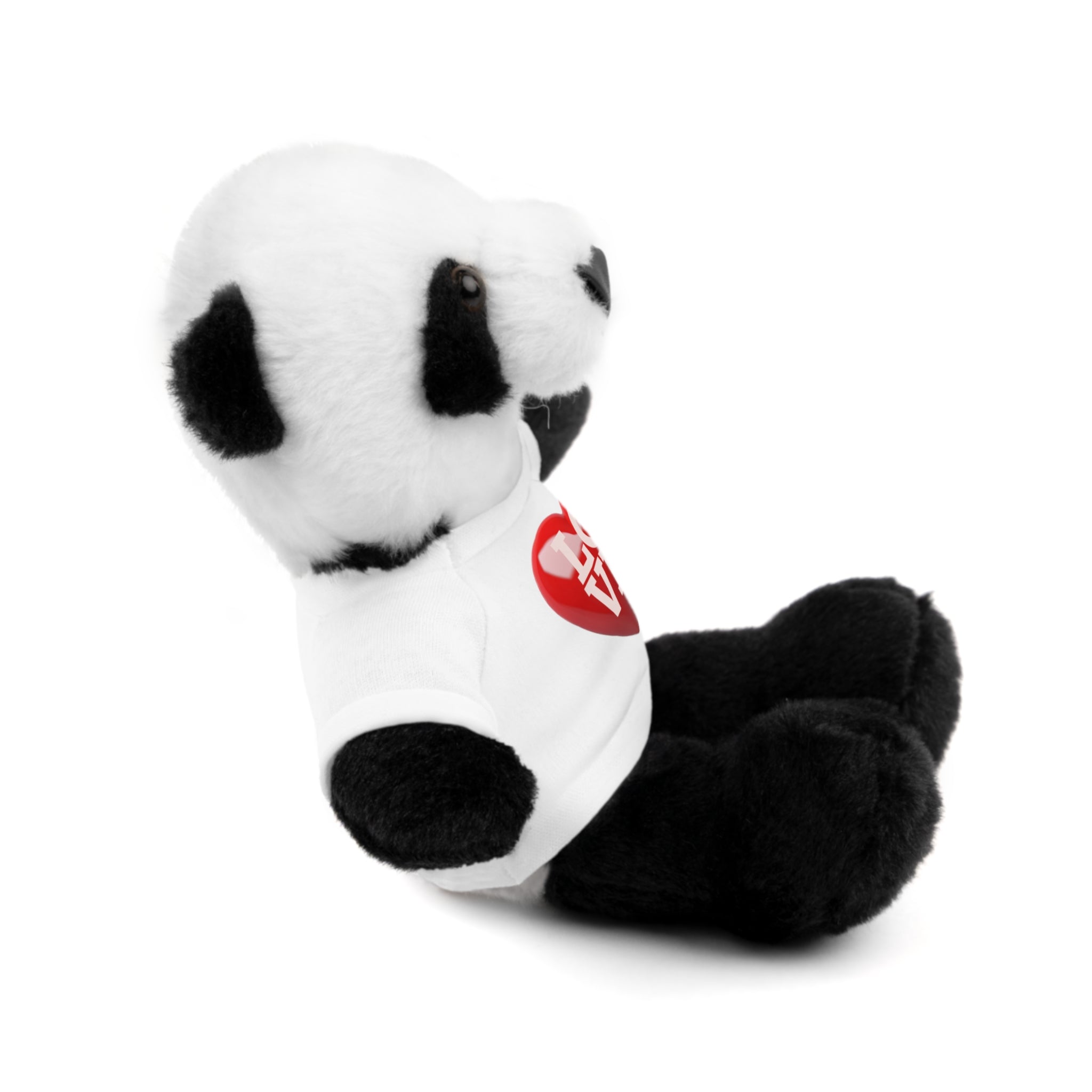 Stuffed Animal Wearing T-shirt with Red Heart and Love