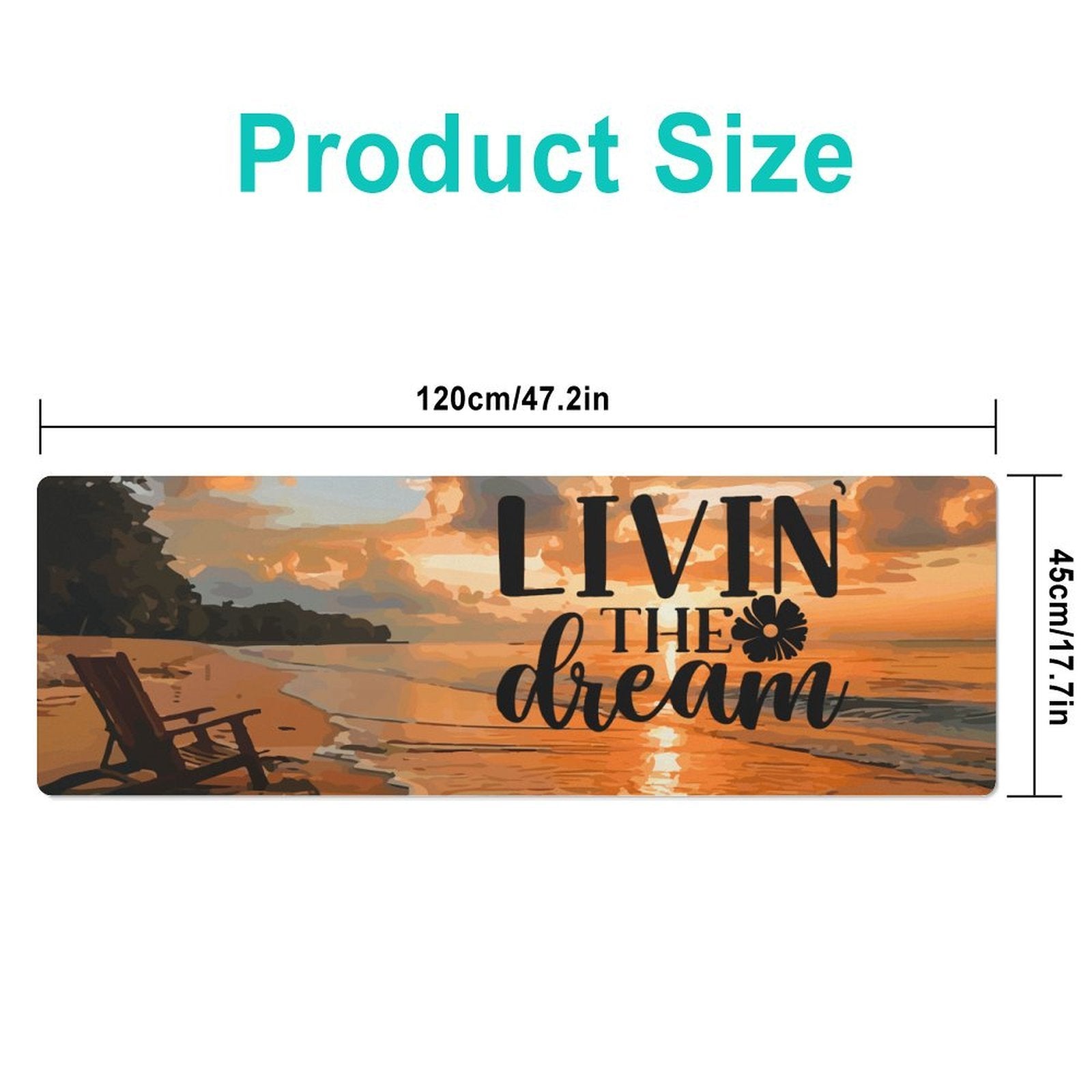Livin' the Dream Large Custom Mousepad with Rounded Corners - 17.72