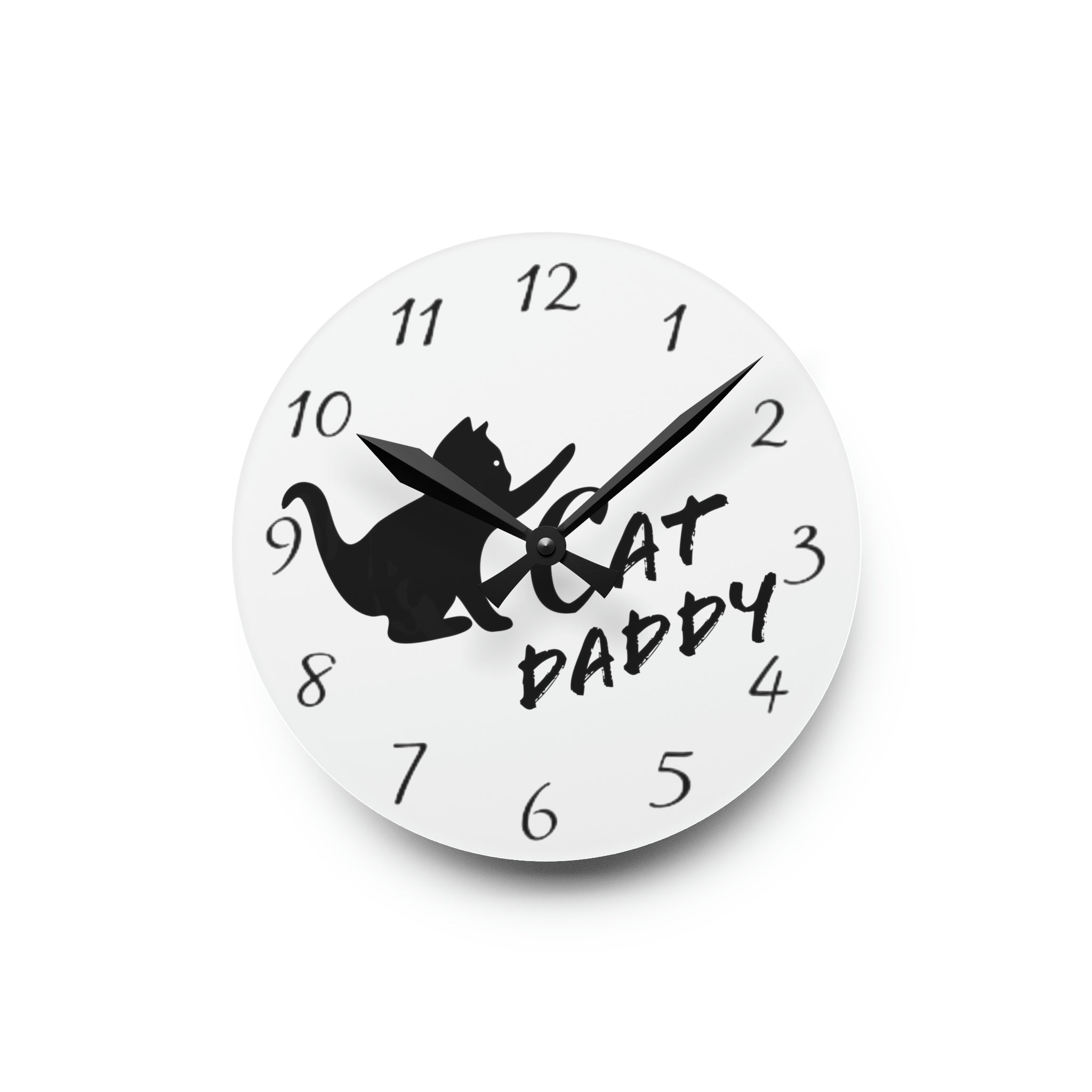 Cat Daddy Playful Kitten Acrylic Wall Clock - Shell Design Boutique