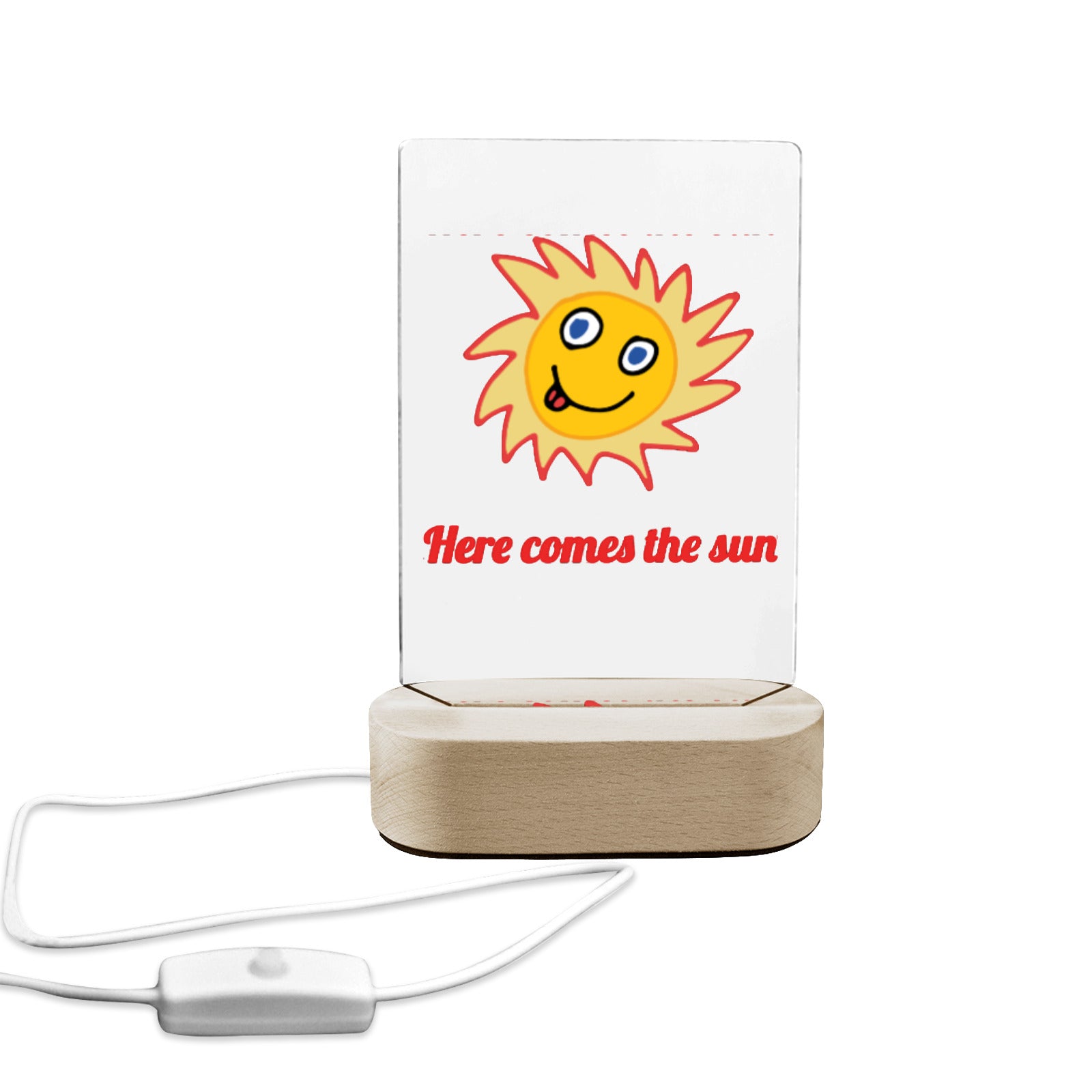 Here Comes the Sun Acrylic Photo Panel with Lighted Stand (Made in USA)