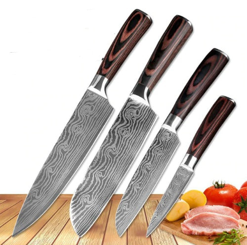 Decorative Chef Stainless Steel Kitchen Knife Set