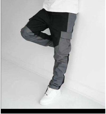 Men's Stitched Large Pocket Loose Ankle Pants