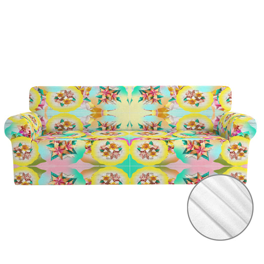 Circle Floral Pastel Pattern 3-Seater Sofa Cover | Ships from USA
