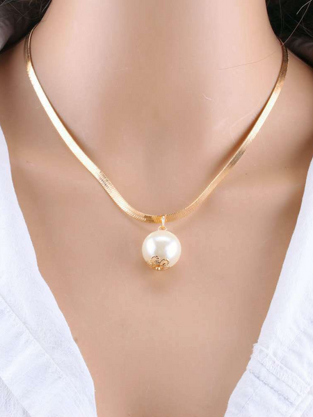 Women's 2-piece Pearl Pendant Necklace