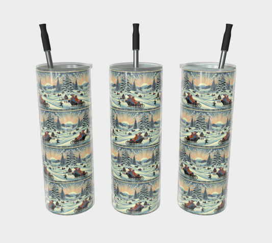 Sledding Winter Fun 20 oz Tumbler