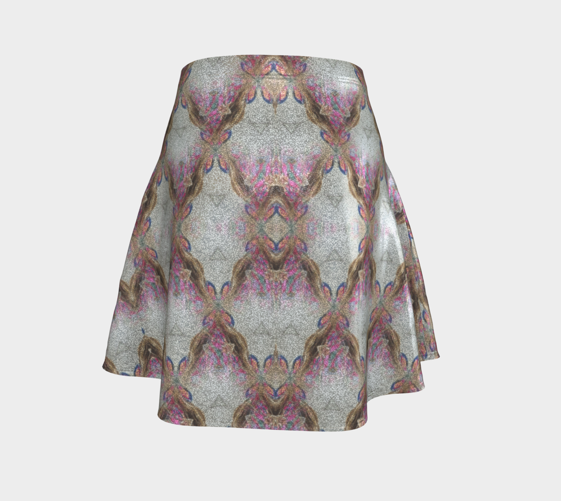 Pink Pattern Glitter Flared Skirt