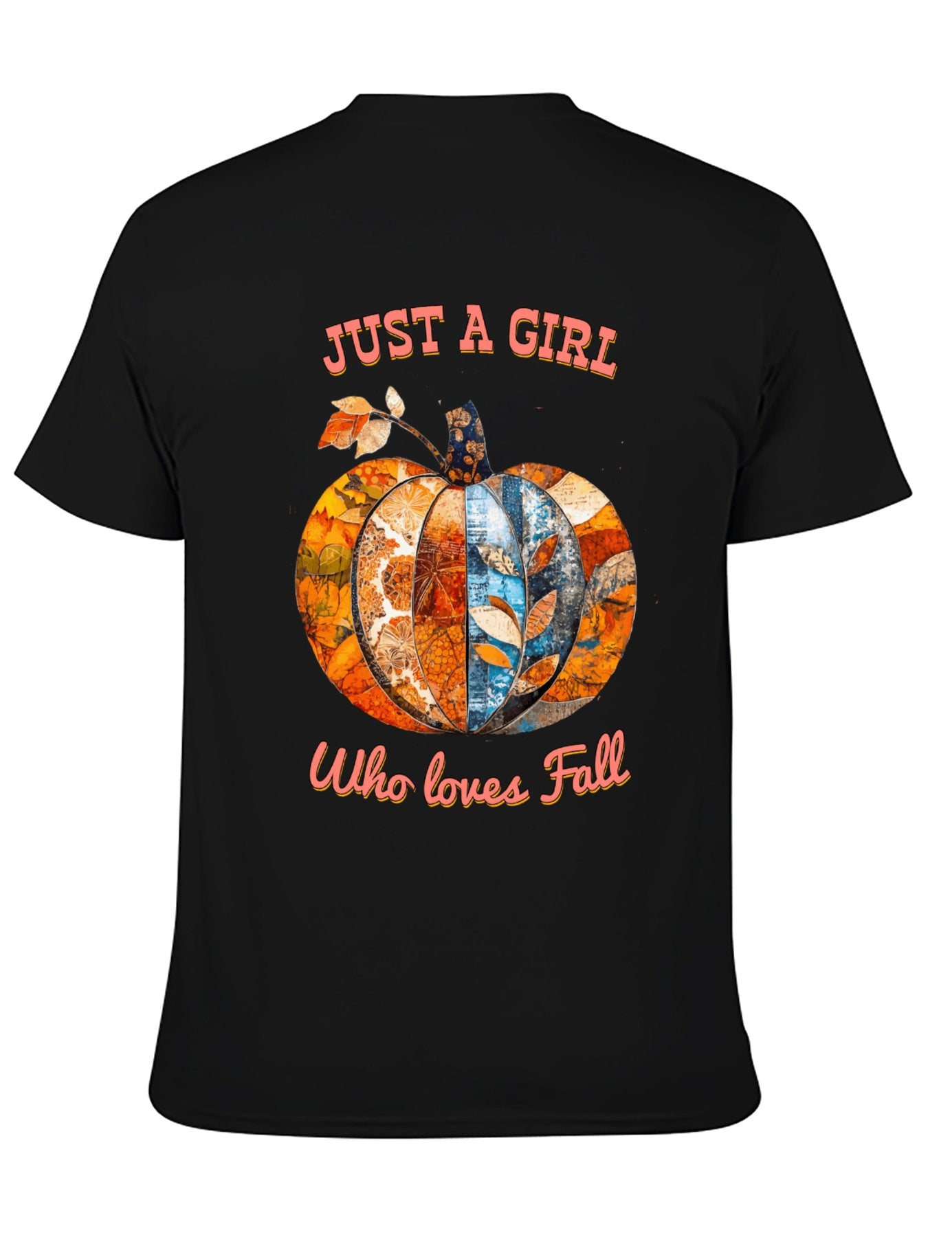 Just a Girl Who Loves Fall Pumpkins Short Sleeve T-Shirt (Double-sided Printing)