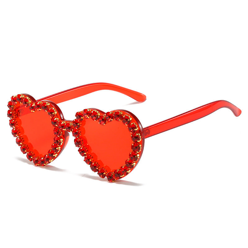 Heart Shaped Y2K Rhinestone Sunglasses