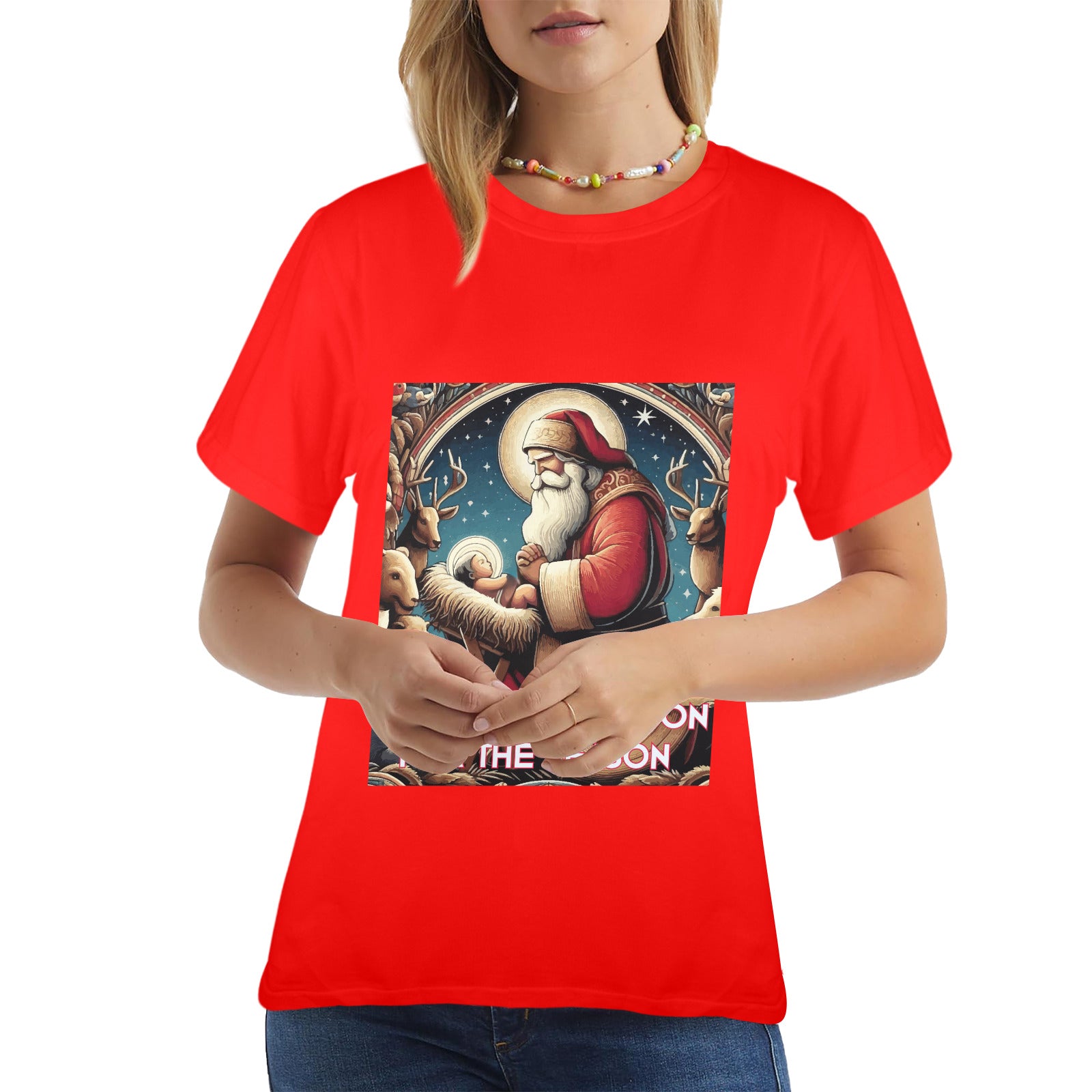 Women's Jesus is the Reason for the Season Graphic T-shirt（Made in USA）