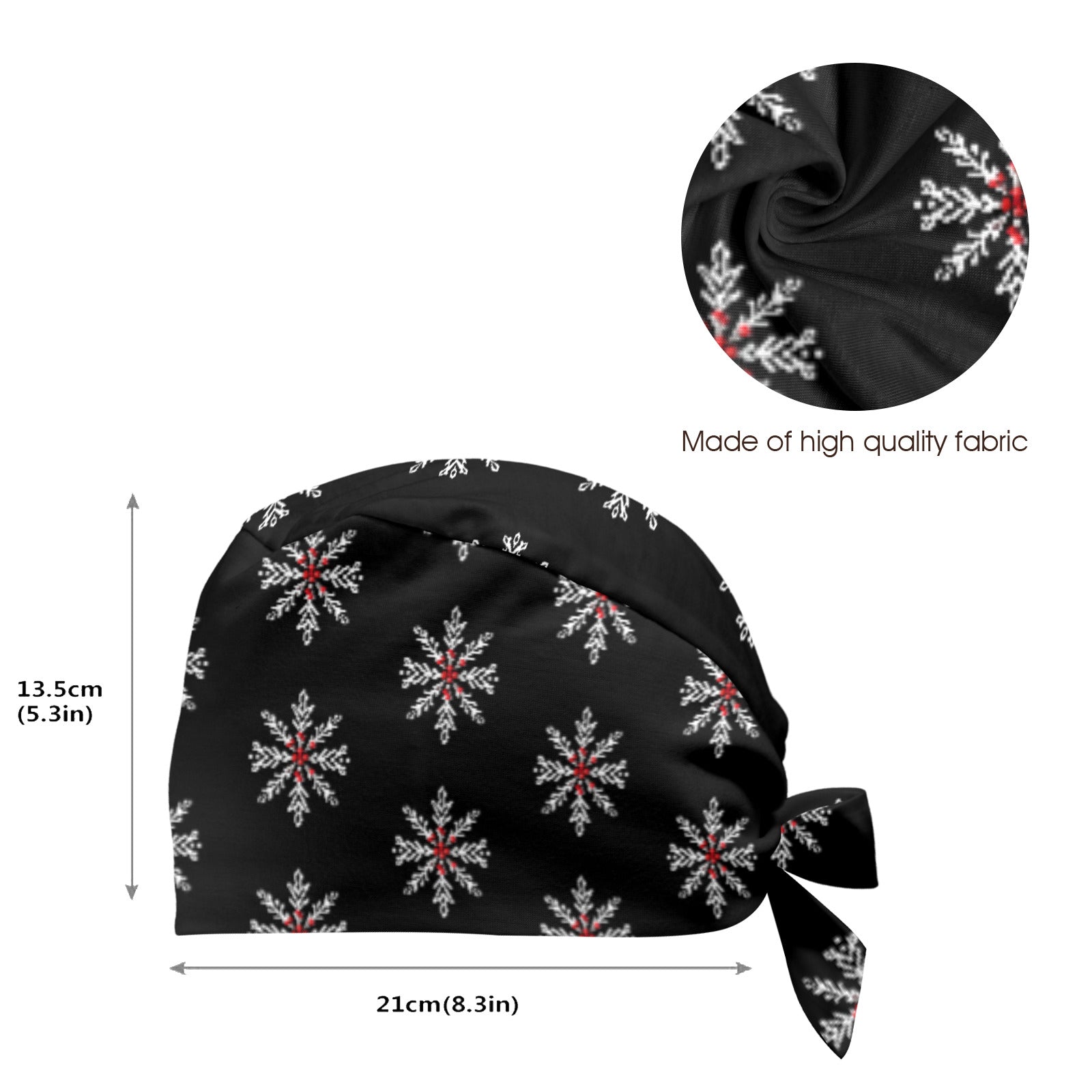 Snowflakes with Mistletoe Medical Scrub Cap (Made in USA)