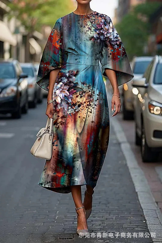 Female Creative Casual Printing Elegant Dress