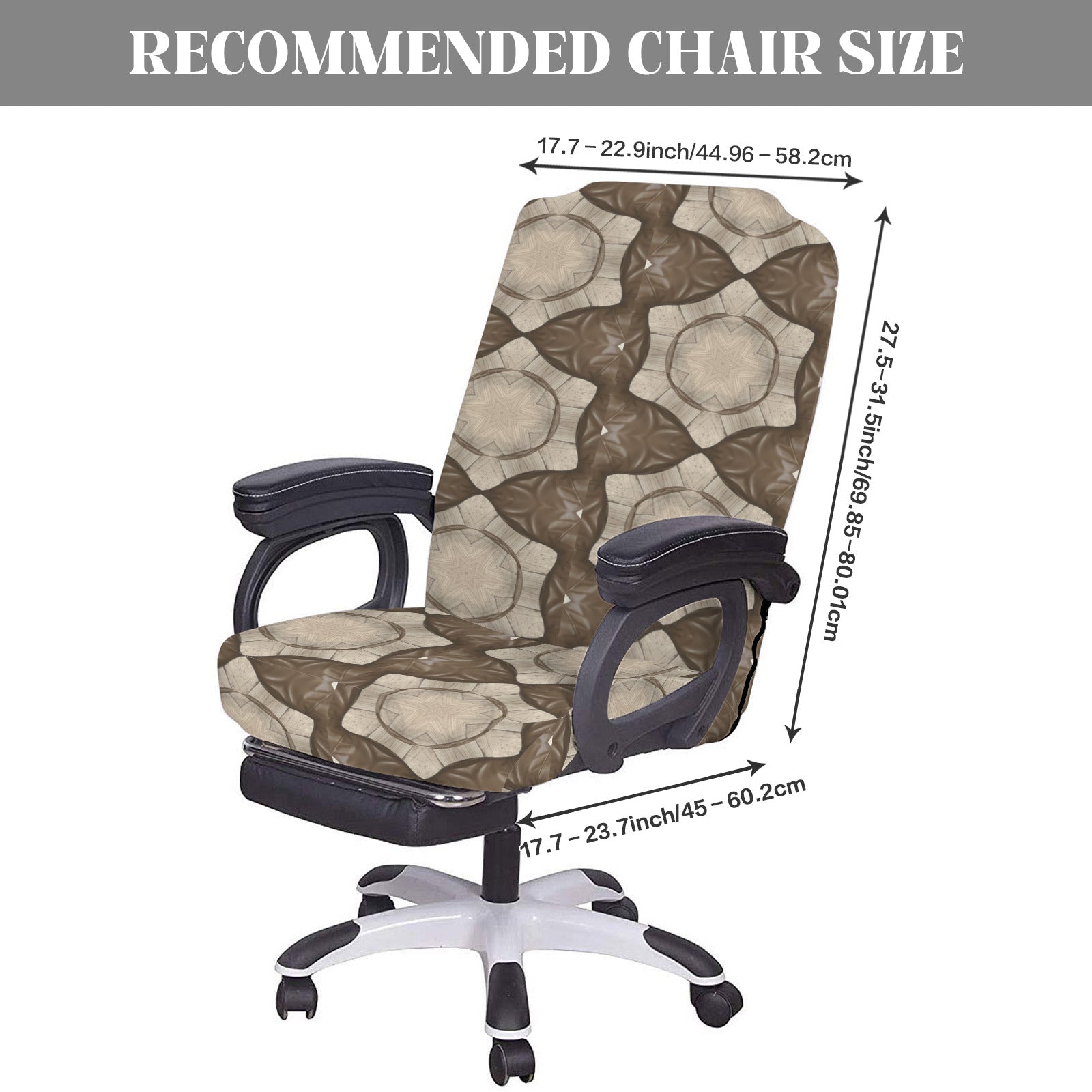 Brown Star Pattern Office Chair Cover (Made in the USA)