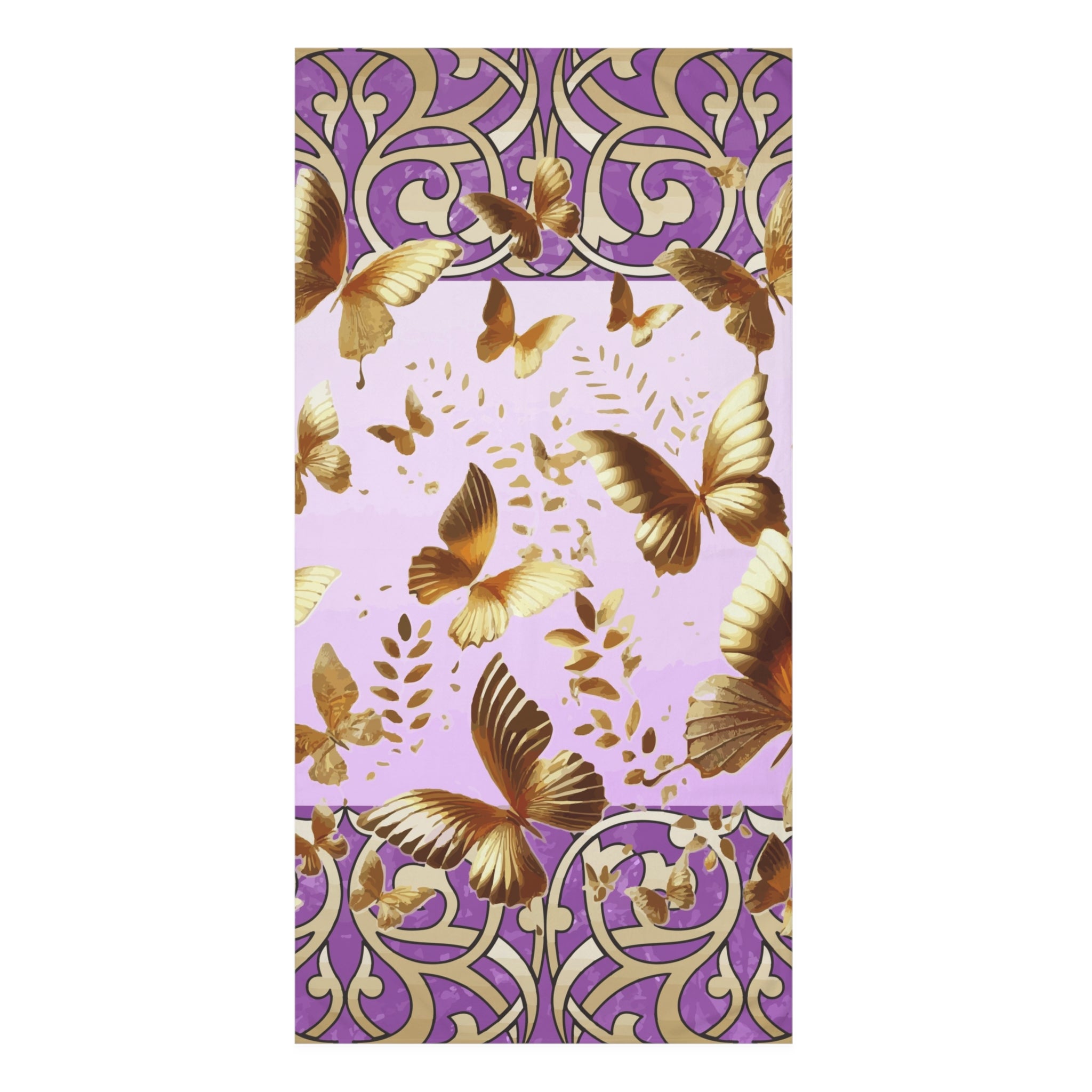 Golden Butterflies Flying Away Mink-Cotton Towel