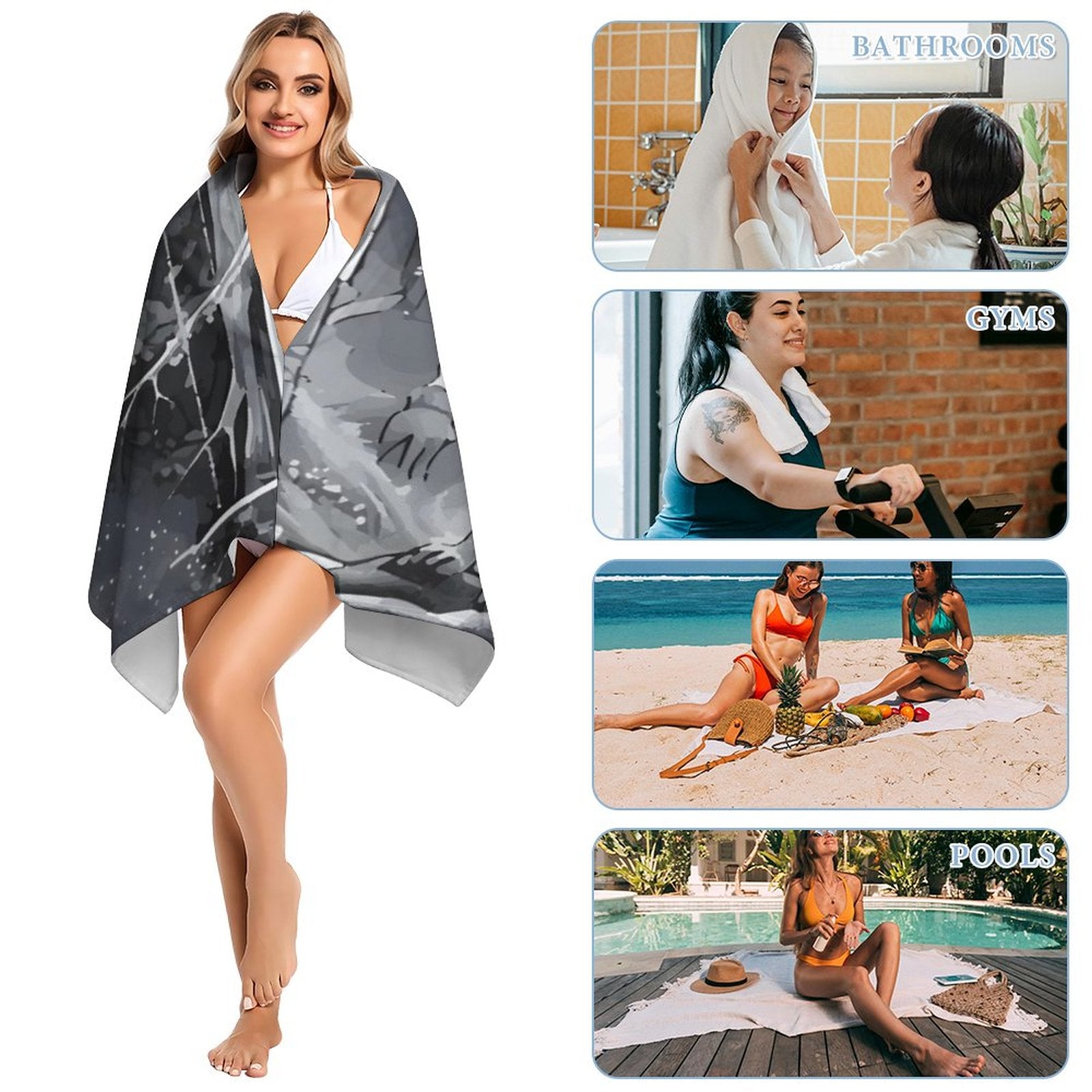 Ethereal Wolf in the Moonlight Beach Towel - 61.4