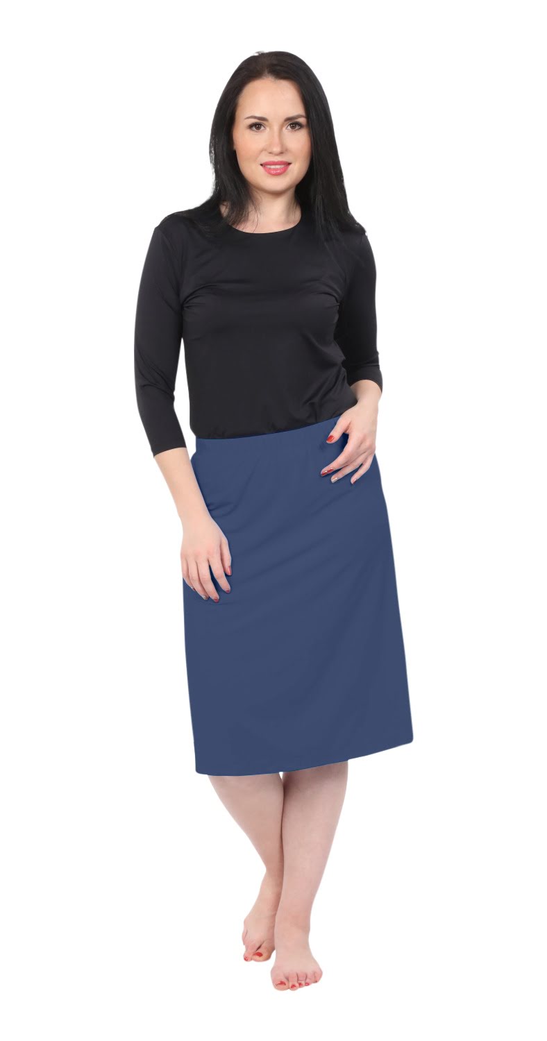 Modest Knee Length Swim, and Sports Skirt with UPF 50+ UV protection