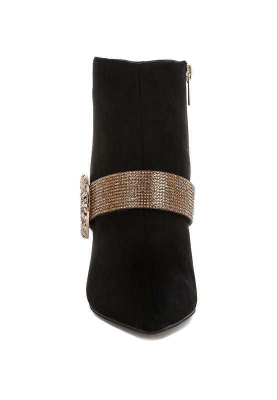 Women's Asagao Diamante & Rhinestones Strap Boots