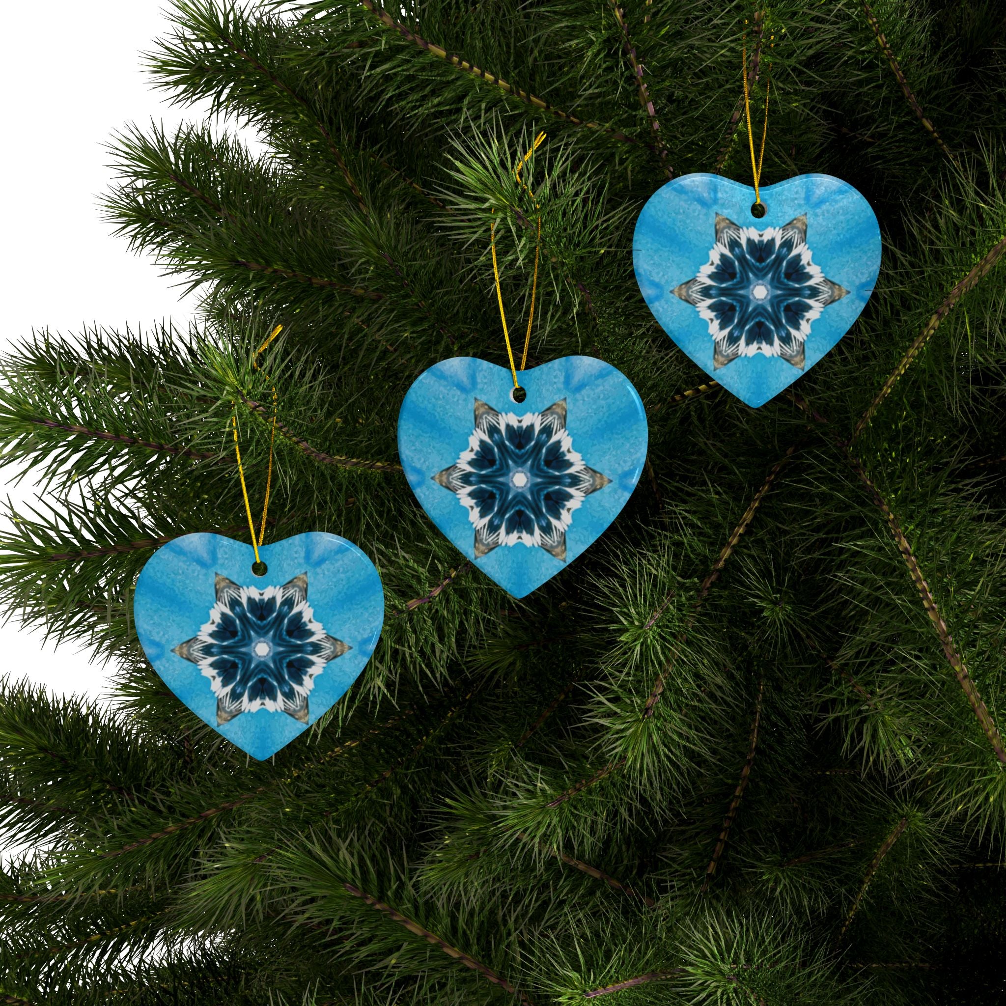 Blue Diamond Ceramic Ornaments 2-Sided Print (1pc, 3pcs, 5pcs, or 10pcs)