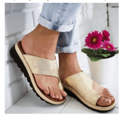 Women's Flat Sole Casual Soft Big Toe Foot Sandal